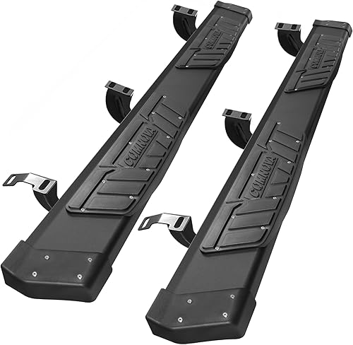 COMNOVA - Estribos compatibles con Toyota Tacoma Double Cab Escalones laterales de polvo texturizado pesado de 65 pulgadas Barras Nerf fabricadas