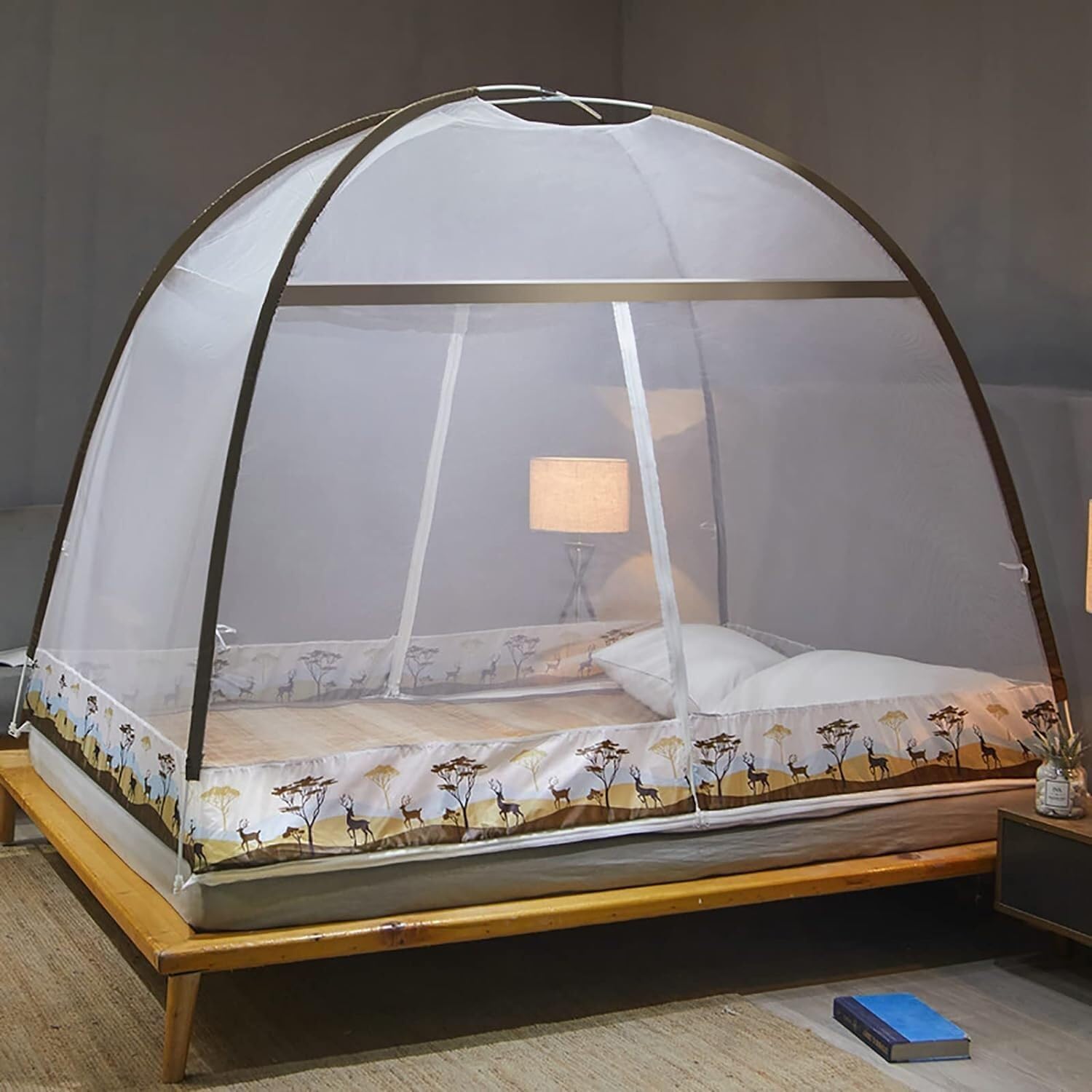 Mosquito Net Bed Canopy,Portable Travel Double Door Mosquito Net,Collapsible Double Door Mosquito Net(G,1.8M)