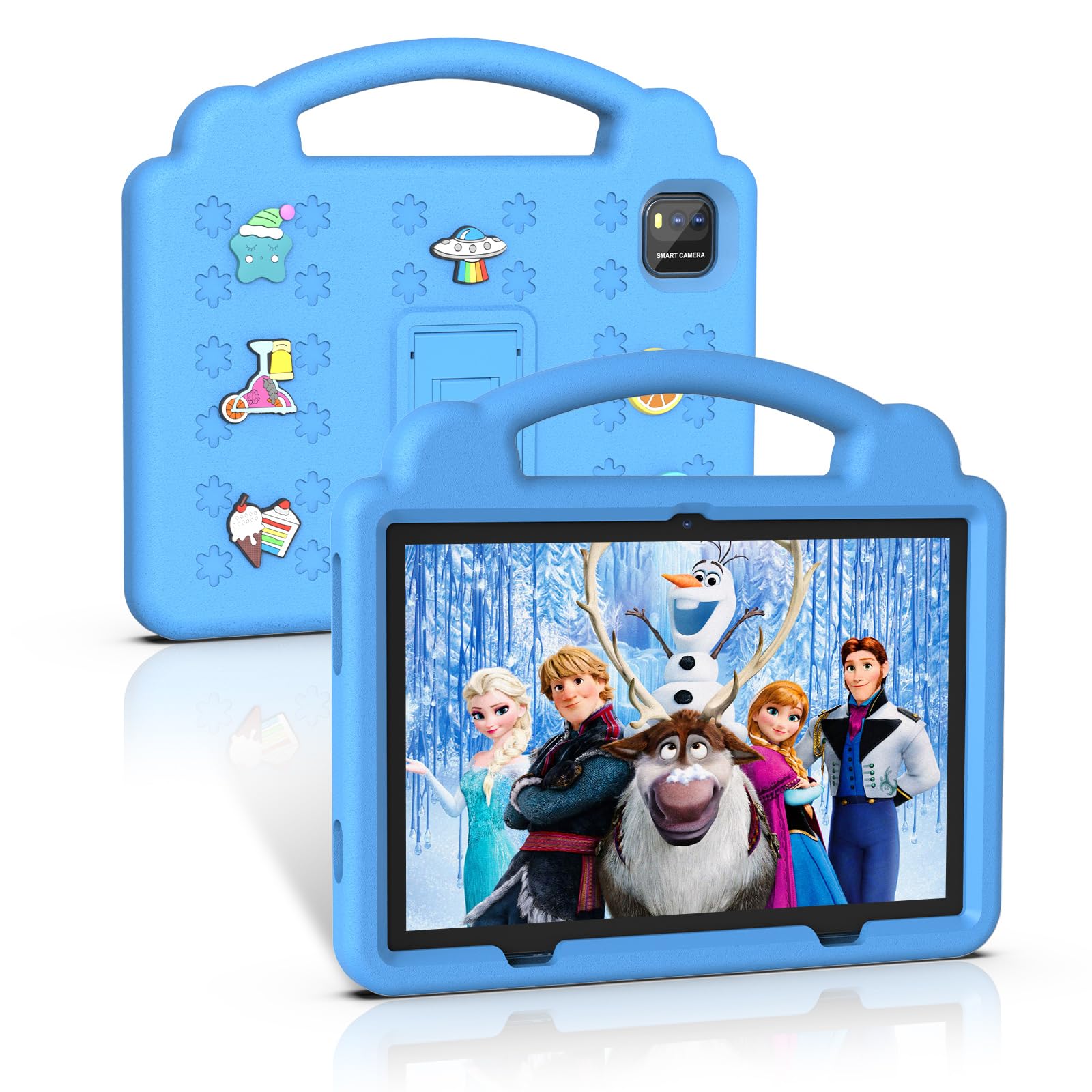 BAKEN 10 Inch Tablet Android 14 Tablets, 6GB RAM + 64GB ROM, 1TB Expansion, 6000mAh Long Battery Life,Quad Core, 5G WIFI, 2MP + 8MP Dual Camera, Bluetooth, IPS Screen, GMS, Tablet Case(Blue)