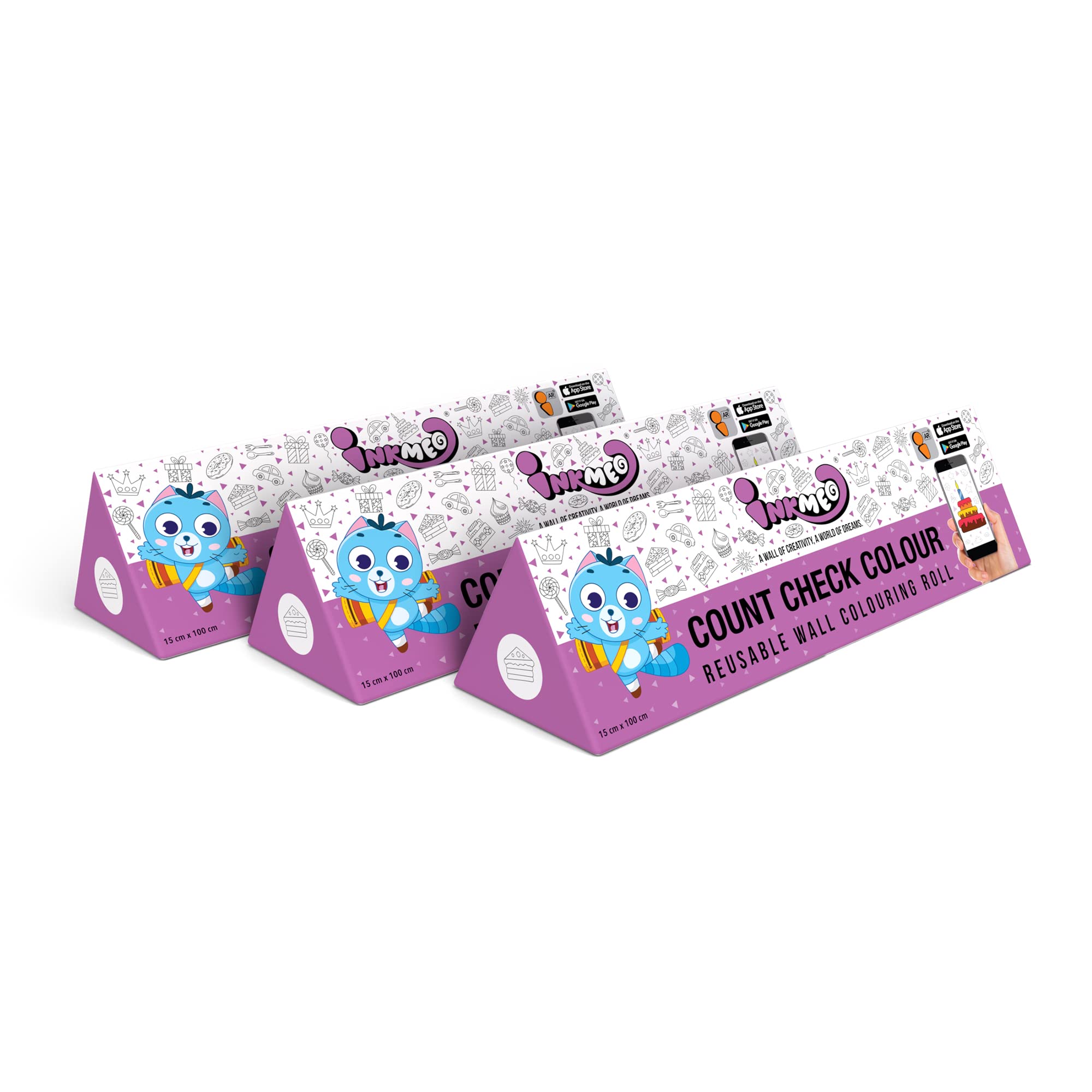 Inkmeo | Count Check Number Wall Colouring Roll | AR Enabled | Interactive Educational Learning Chart | for Kids | Ages 5+ | Return Gift | Size (6 X 40 Inches each) | Memorize Objects(Pack of 3) (B0BYZJT3FJ) Amazon Price History, Amazon Price Tracker