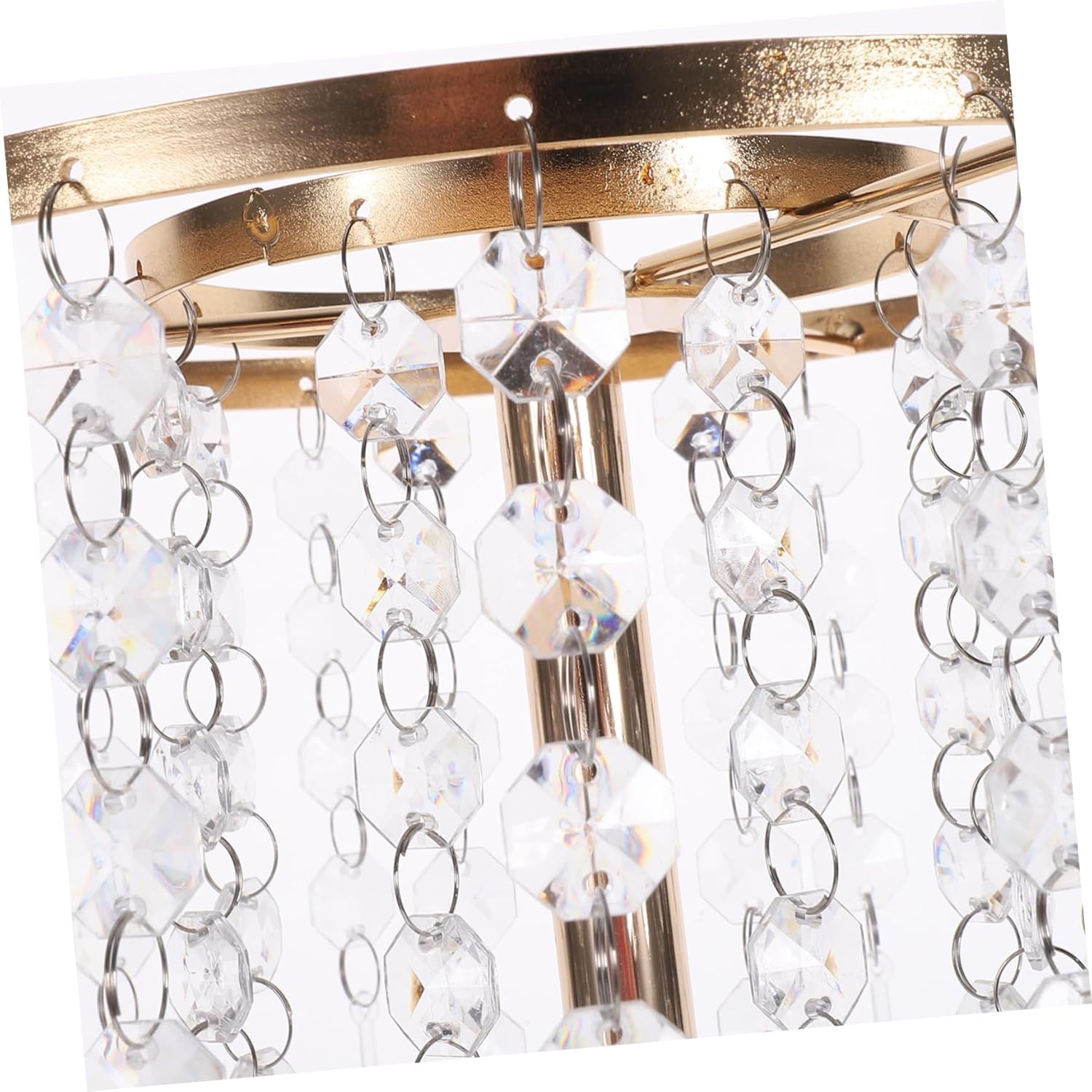 IMIKEYA Wedding Centerpiece Flower Stand with Chandelier Crystals Elegant Metal Vase for Table Decor for Wedding Party and Event Decorations Height