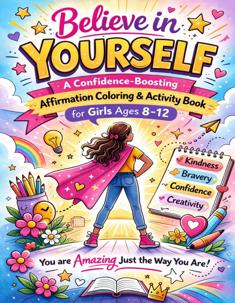 Believe in Yourself: A Confidence-Boosting Affirmation Coloring & Activity Book for Girls Ages 8-12