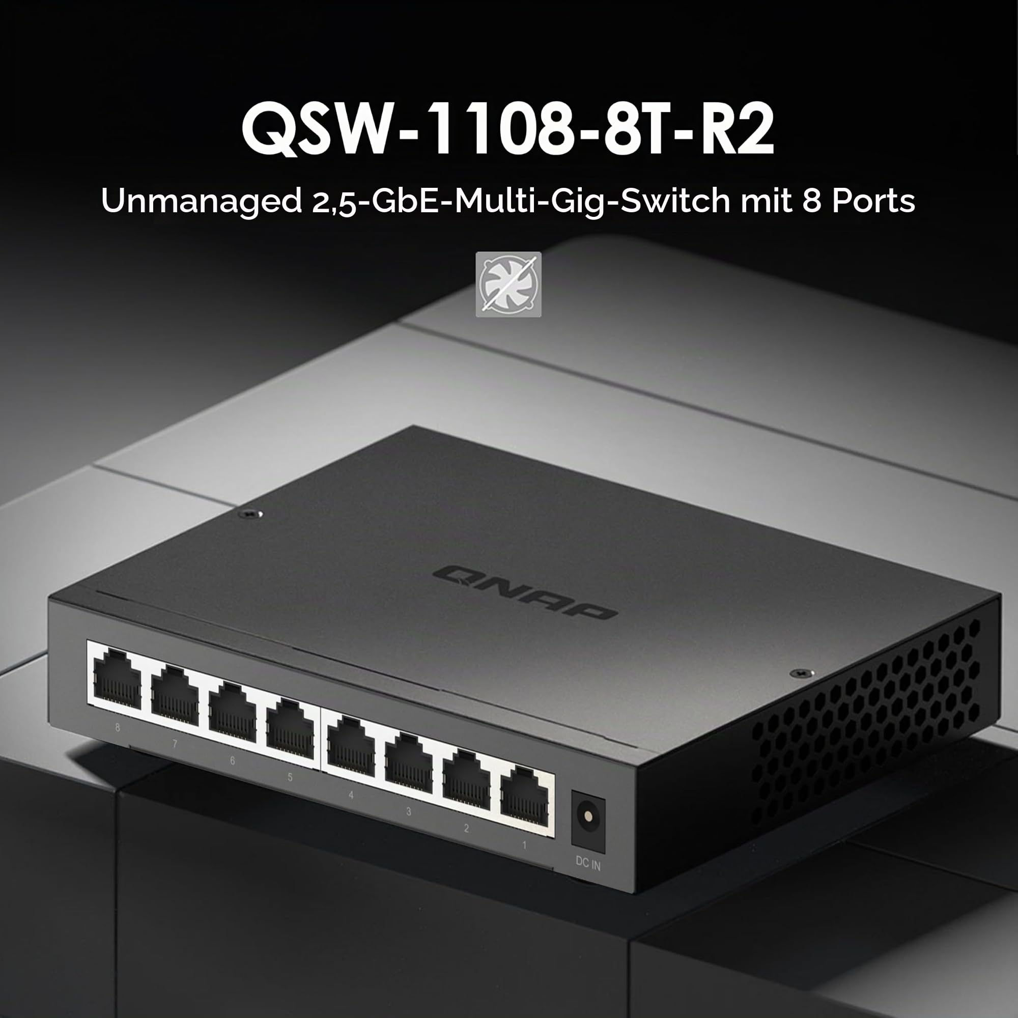 QNAP Switch QSW-1108-8T-R2 | 8X 2.5GbE RJ45, Unmanaged