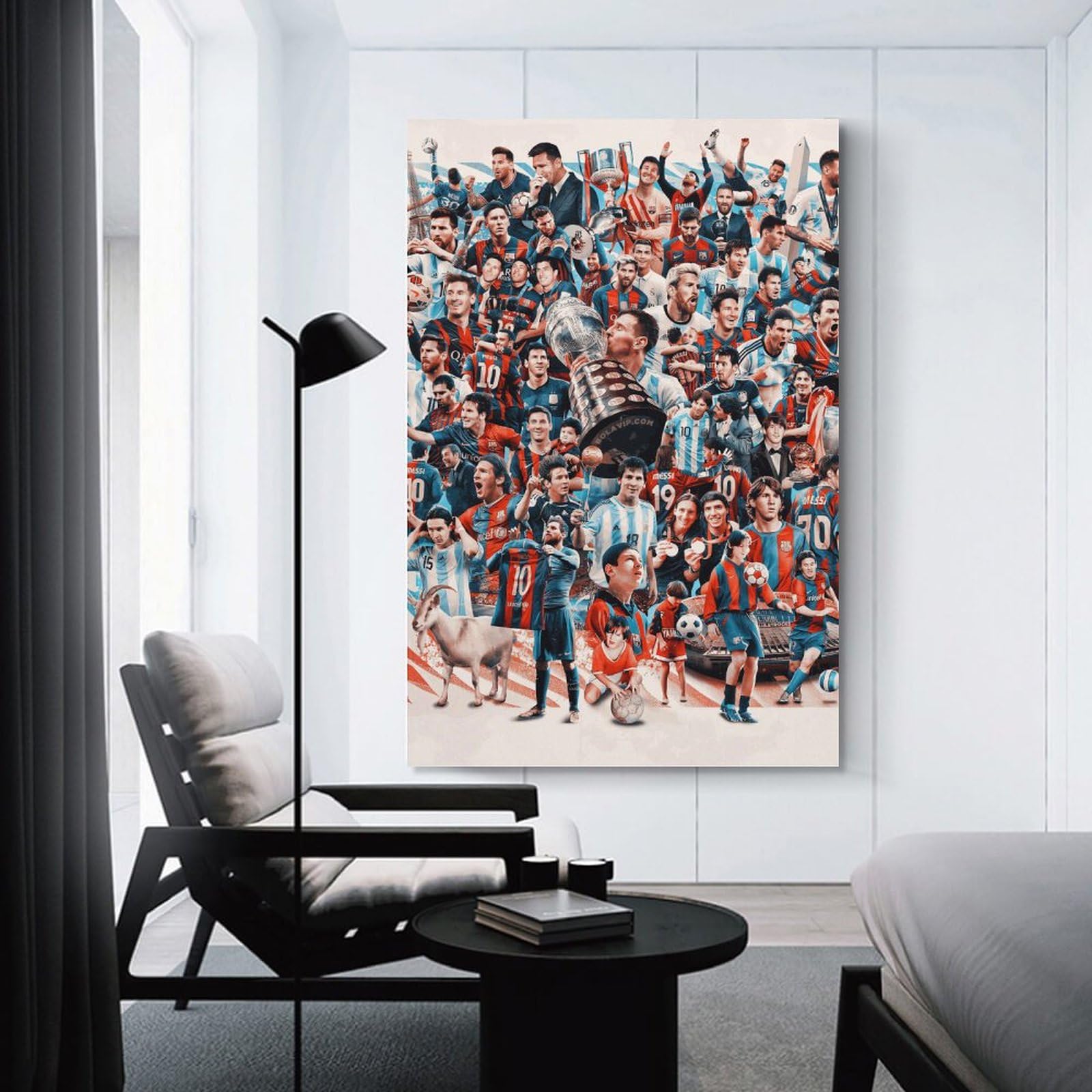 Poster Encadré Lionel Messi – Argentine – Toile Décorative Murale 30x42 Cm