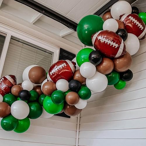 Miniatura 9 de Globos de rugby, globos de fútbol de 18 pulgadas, globos de retoque para portón trasero, día de juego, suministros temáticos de rugby, decoraciones