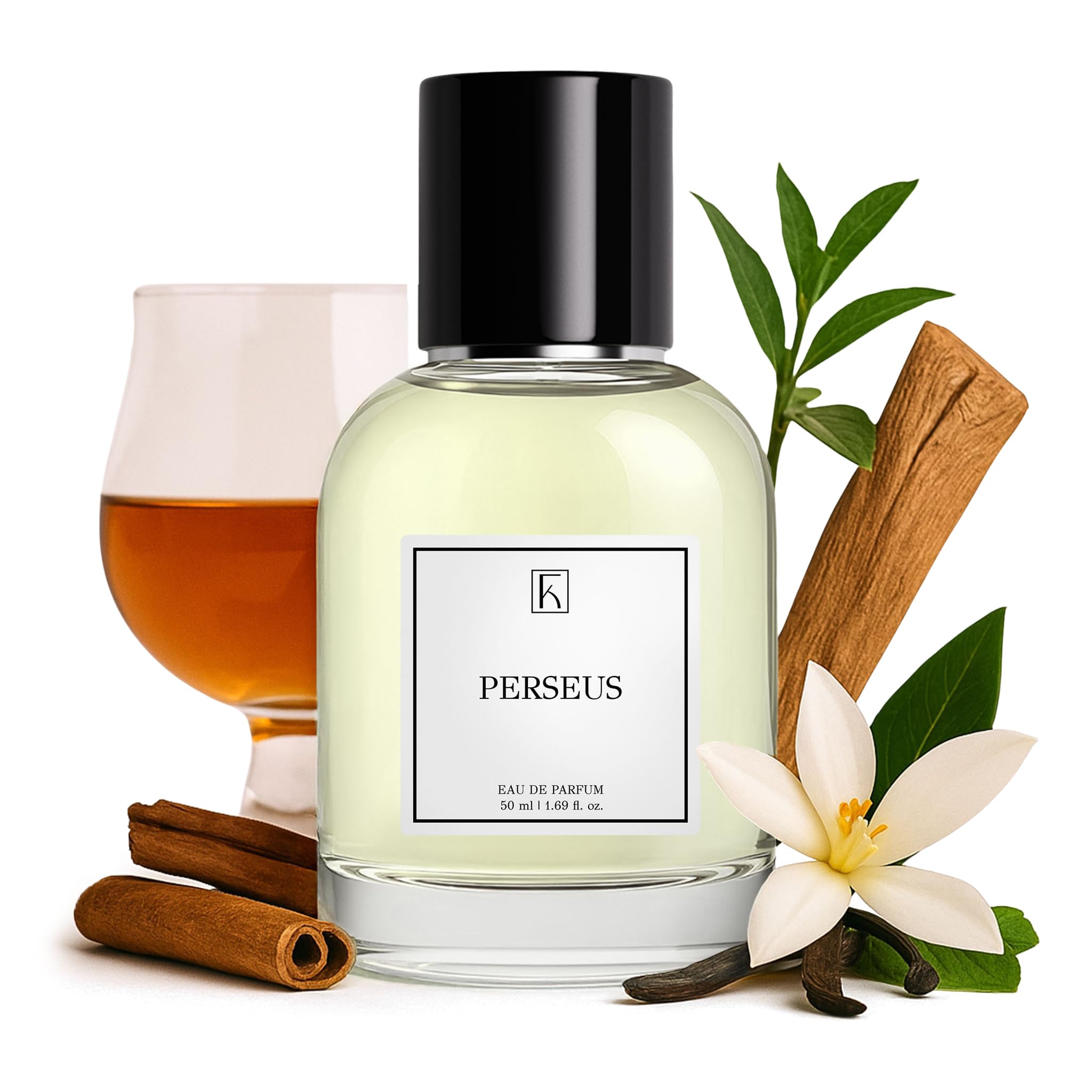 KAZAAR - PERSEUS - 50ml - Eau de Parfum für Herren & Damen – Süß-würzig mit Cognac, Zimt & Vanille – ideal für elegante Abende im Herbst & Winter – 20 % Duftöl für lange Haltbarkeit – Swiss Made