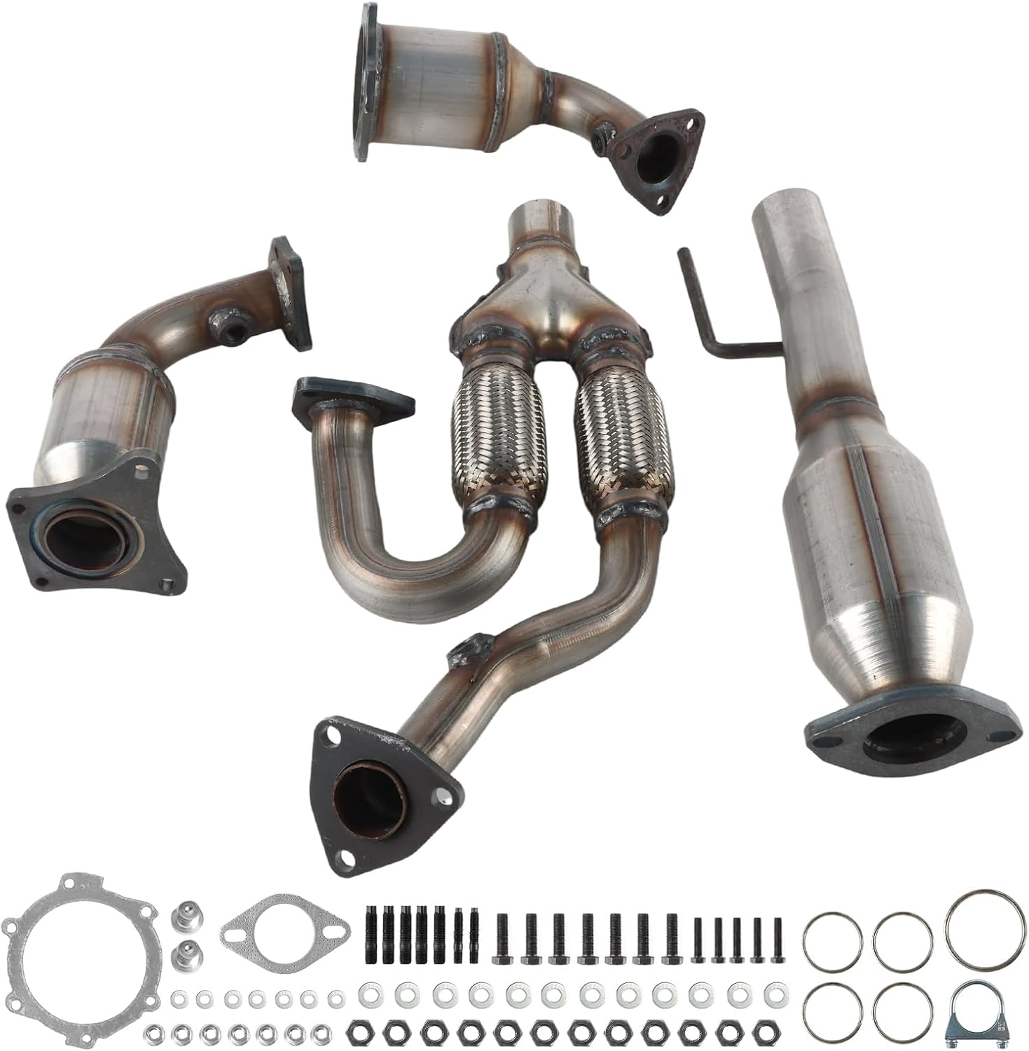 Left & Right & Rear Catalytic Converter Compatible with 2004 2005 2006 2007 2008 Nissan Maxima, 2002-2006 Nissan Altima, 2004-2009 Nissan Quest 3.5L Direct Fit Catalytic Convertor