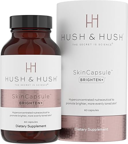 Hush & Hush Suplemento de vitamina C para aclarar la piel, fórmula clínicamente probada, rica en antioxidantes para reducir las manchas oscuras, la