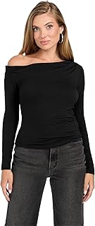 GUESS Womens Eco Long Sleeve Julianna Top