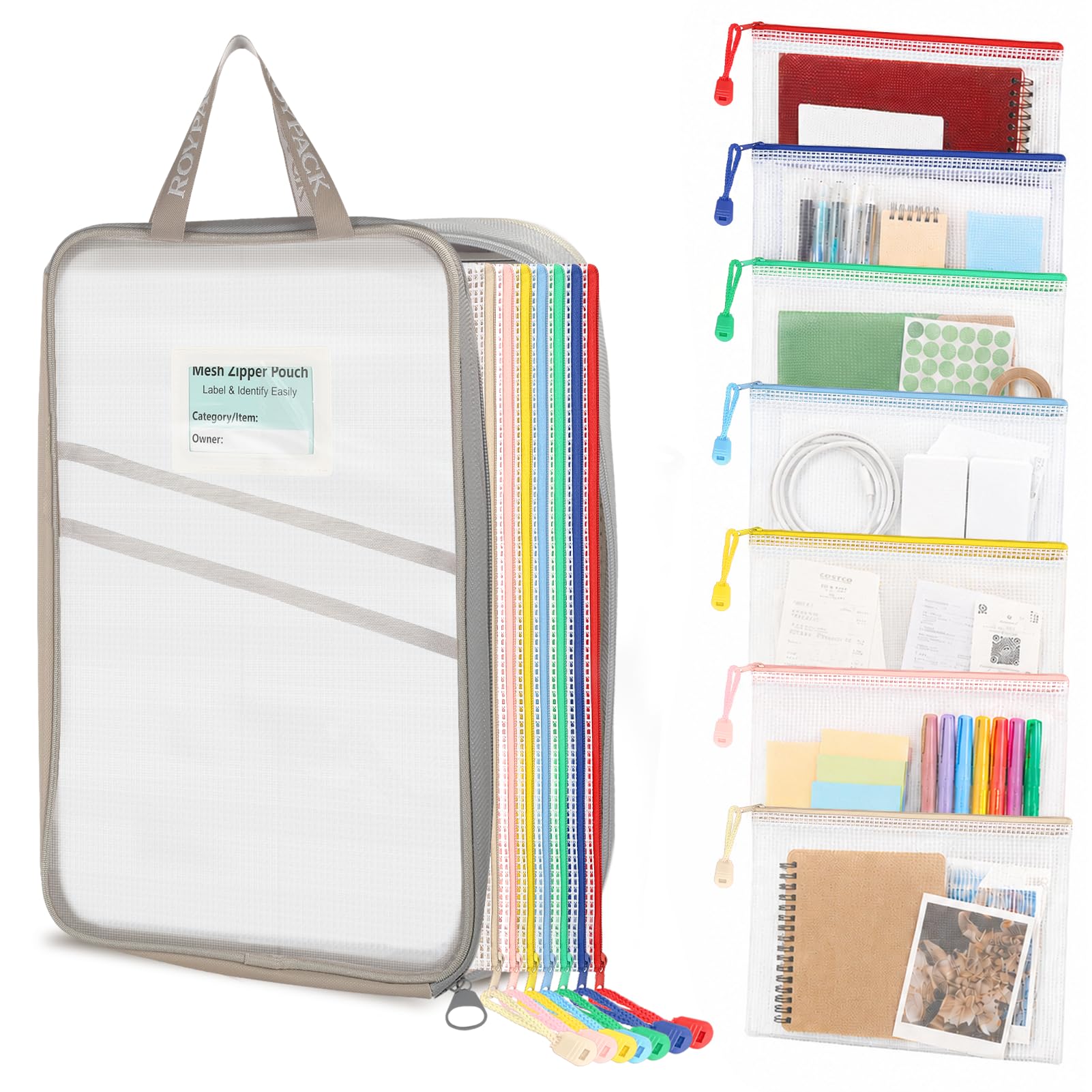 50% Off ROYPACK Mesh Zipper Pouch Set - 8pcs for $16.99