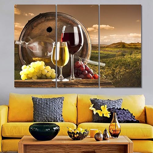 Miniatura 2 de Impresiones en lienzo para pared, cuadros de horizonte de viñedos, obras de arte giclée para sala de estar, comedor, dormitorio, oficina, decoración