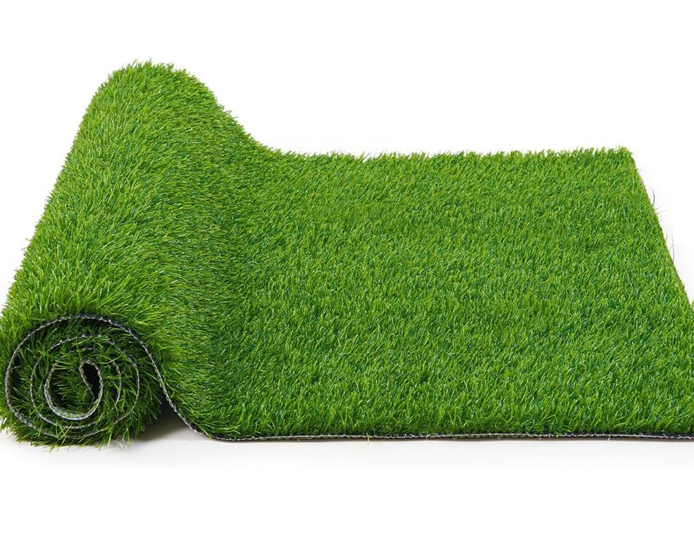 45mm Double Layers Artificial Green Grass Carpet Mat for Balcony, Floor, Home Decoration, Lawn, Terrace, Roof| Entrance Mats|Washable, Dust & Waterproof Mat (6.5X1.5 Feet, Pack of 1)-image-6