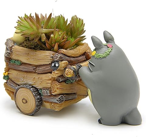 Amazon トトロ植物植木鉢 サボテンコンテナ穴あき庭園樹脂製作小肥料プランターホームデコレーション漫画花瓶 工作用品 文房具 オフィス用品