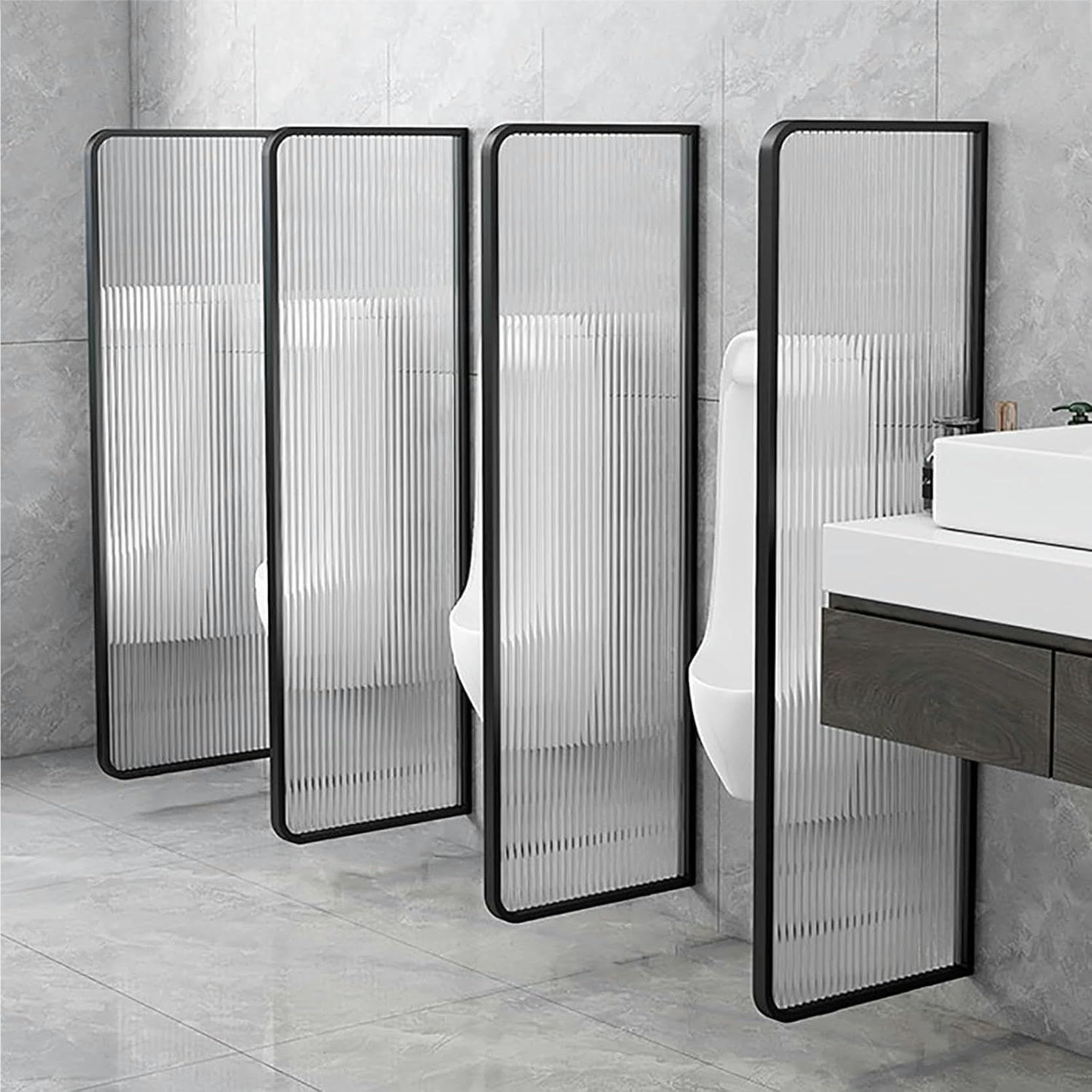 GTHTUHFD Urinal Divider Partition For Men'S Restroom In Schools Kindergartens Shopping Malls And Public Restrooms Wall Mounted Urinal Partition Extender For Toilet Protection,Black-2 pcs