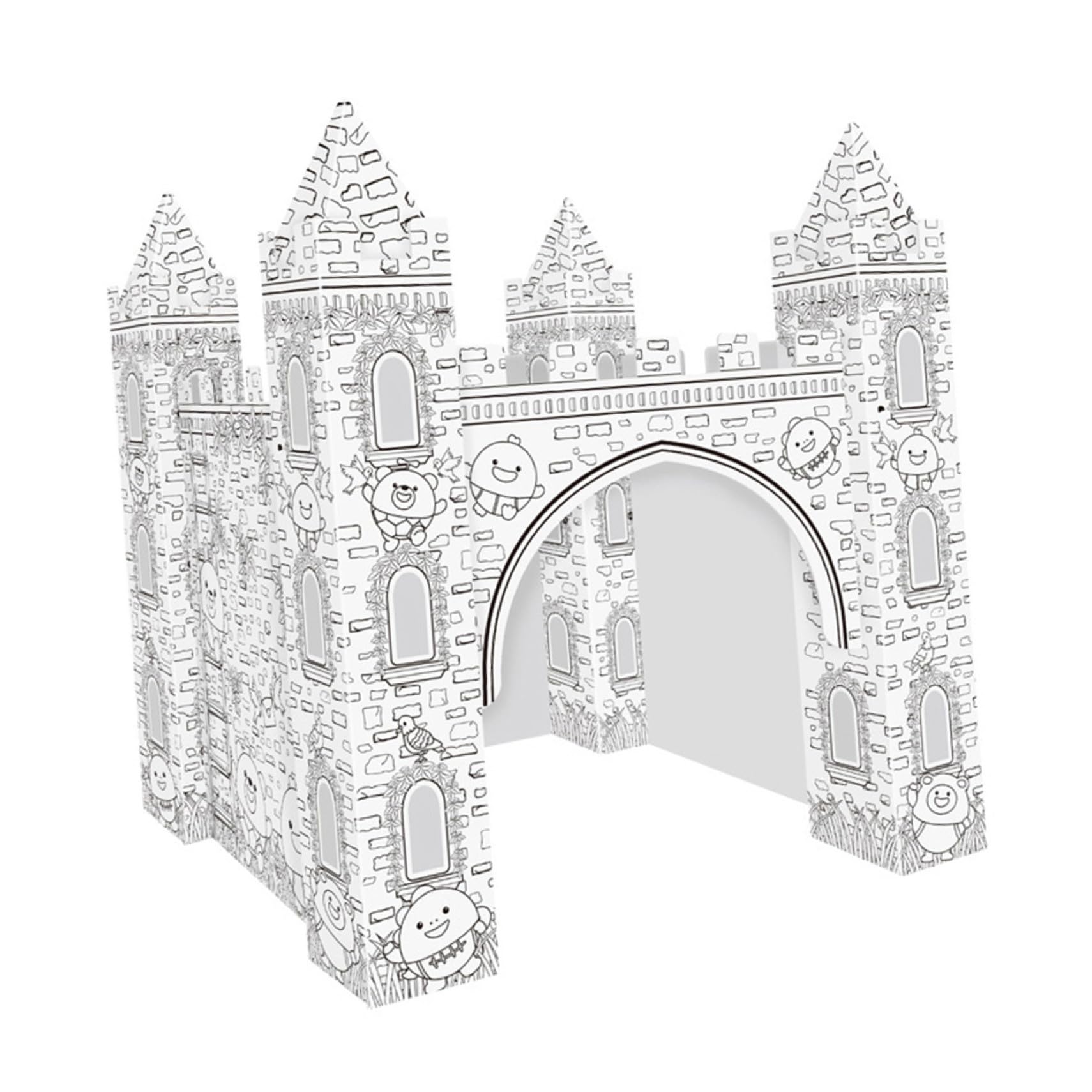 Puzzle 3D de Papel para Colorear Castillo DIY Infantil