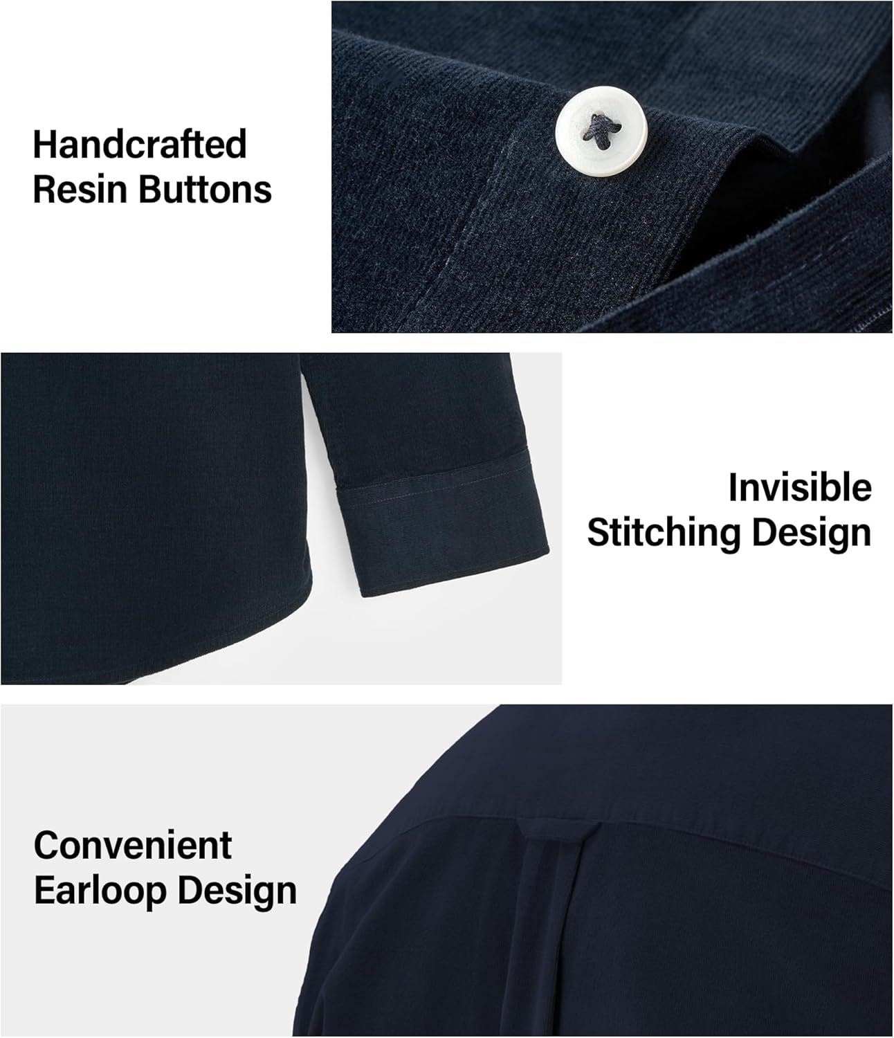 Men's Lightweight Corduroy Button Down Shirts Casual Long Sleeved Western Overshirts Dress Shirt for Man - Image 5