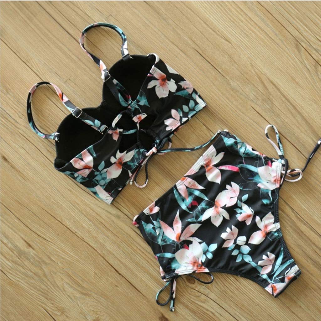 MGSFGlk Costumi Da Bagno Donna Due Pezzi Coppe Estraibili Strisce Bikini Donna Mare Vintage Fascette Bikini Donna Mare Brasiliana Stampa Floreale Bikini Push Up Top Bikini Estate Multicolori 121534277