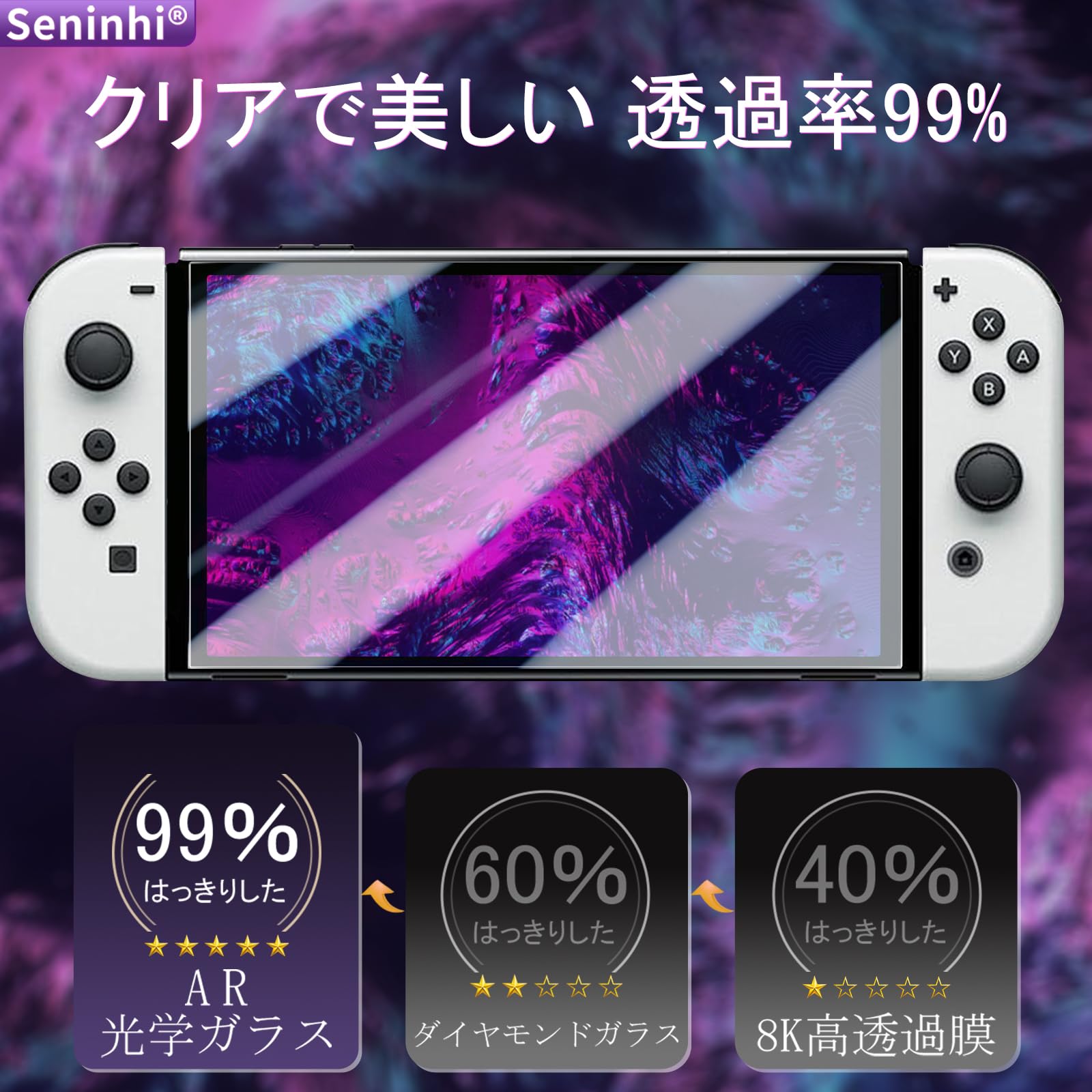 そ　Switch 有機ELモデル OLED ガラスフィルム　2枚 Switch 有機el ガラスフィルム 用 Sungale『2枚入り』新型switch