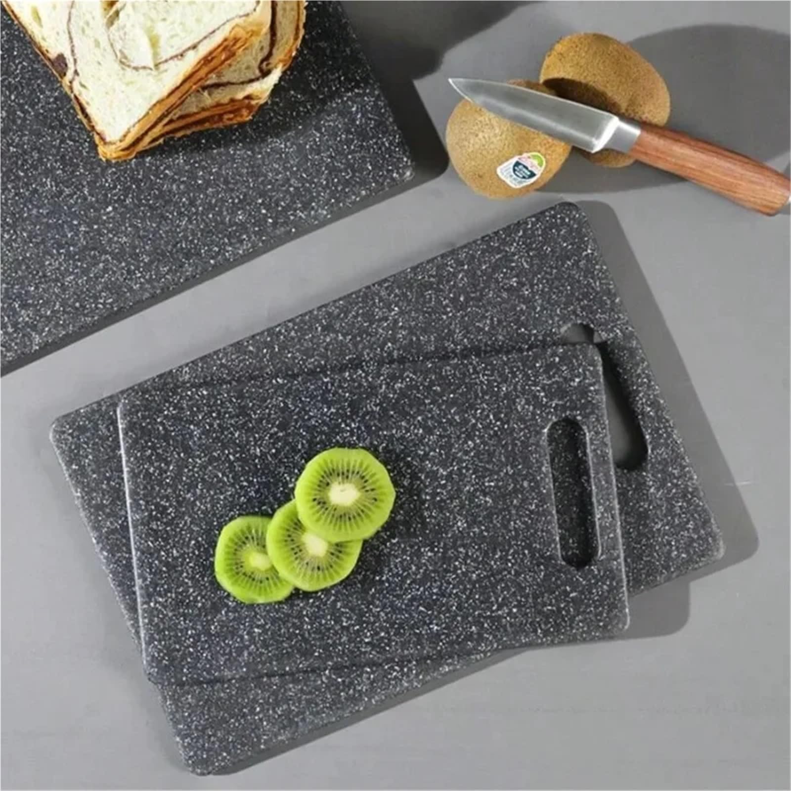Kuchen Schneidebrett Schneidebrett aus Kunststoff for Schneiden von Küche und Gemüse, spülmaschinenfest(3PCS black-01-1)