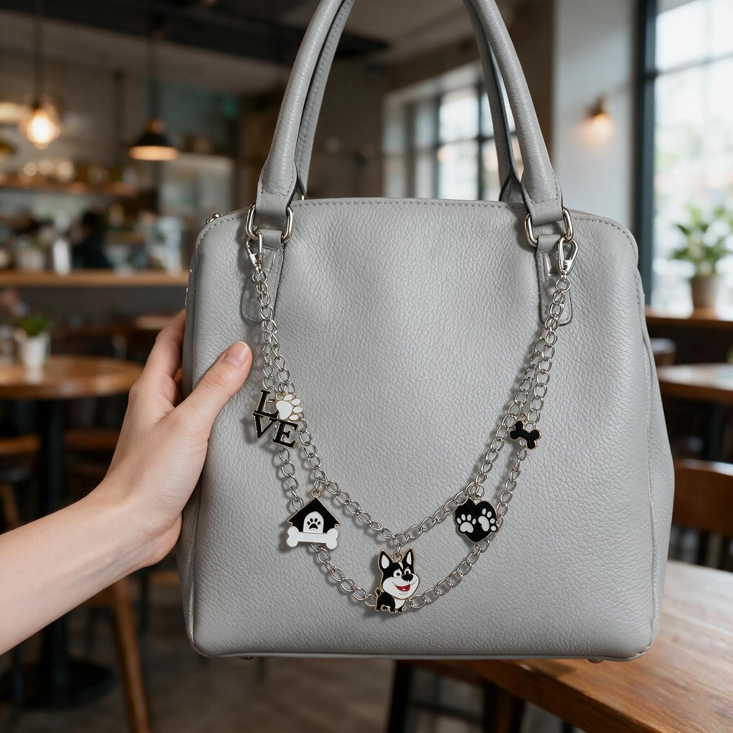 Dog Lover Bag Charm Chain Dog Pendent Decorative Handbag Backpack Accessory image 5