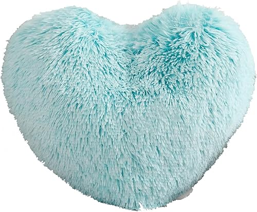 MorroMorn Almohadas de Pelo Esponjoso en Forma de Corazón, Almohadas Decorativas Peludas para Sofá, Cama, Decoración Linda de Habitación para