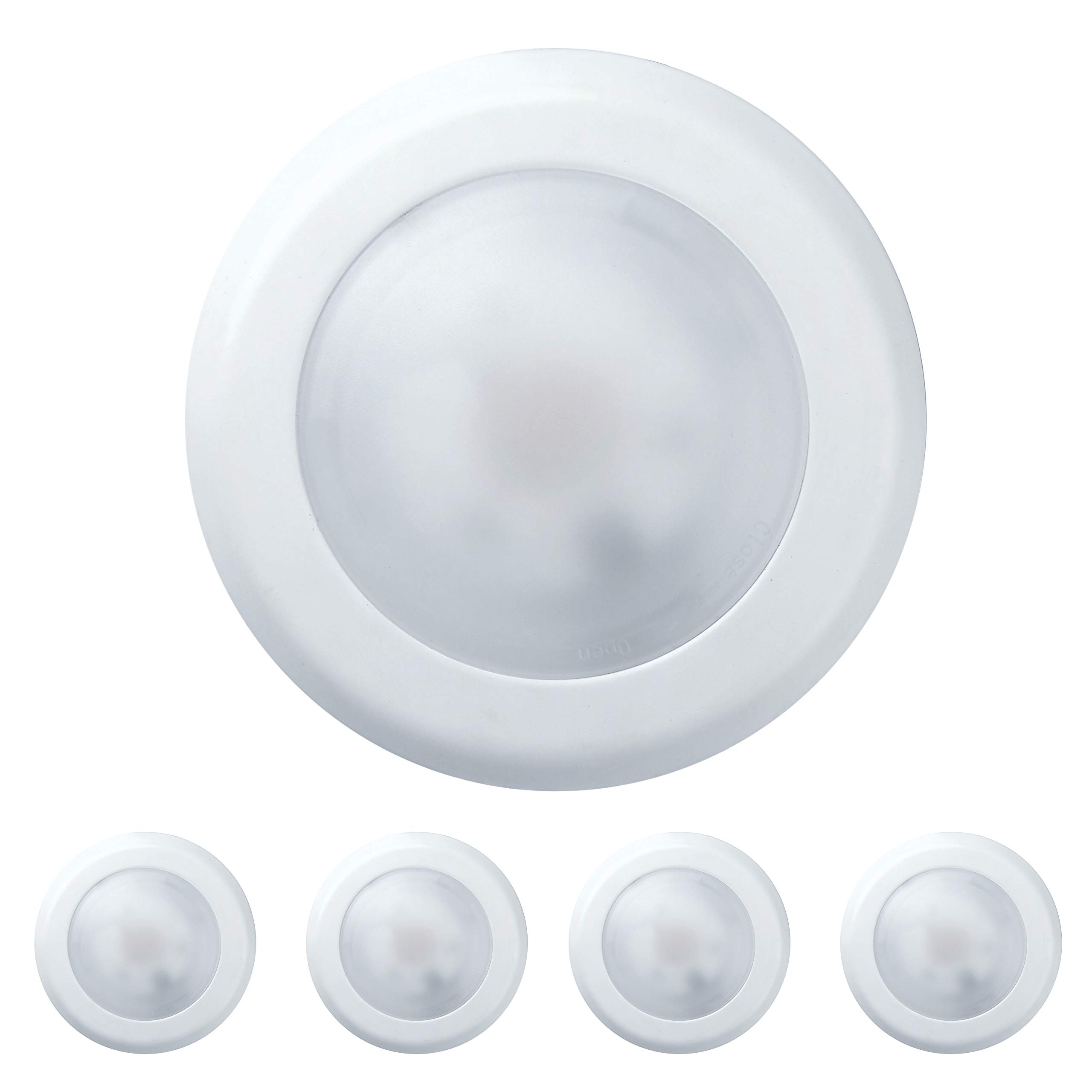 Shine LED4 Pack Flush Mount 5/6” 15W Disk Downlight Fixture – 1200lms, 120W Equivalent, Damp-Rated, ETL & Energy Star Certified, Retrofit Recessed Home, Office Lighting (4000K Soft White)