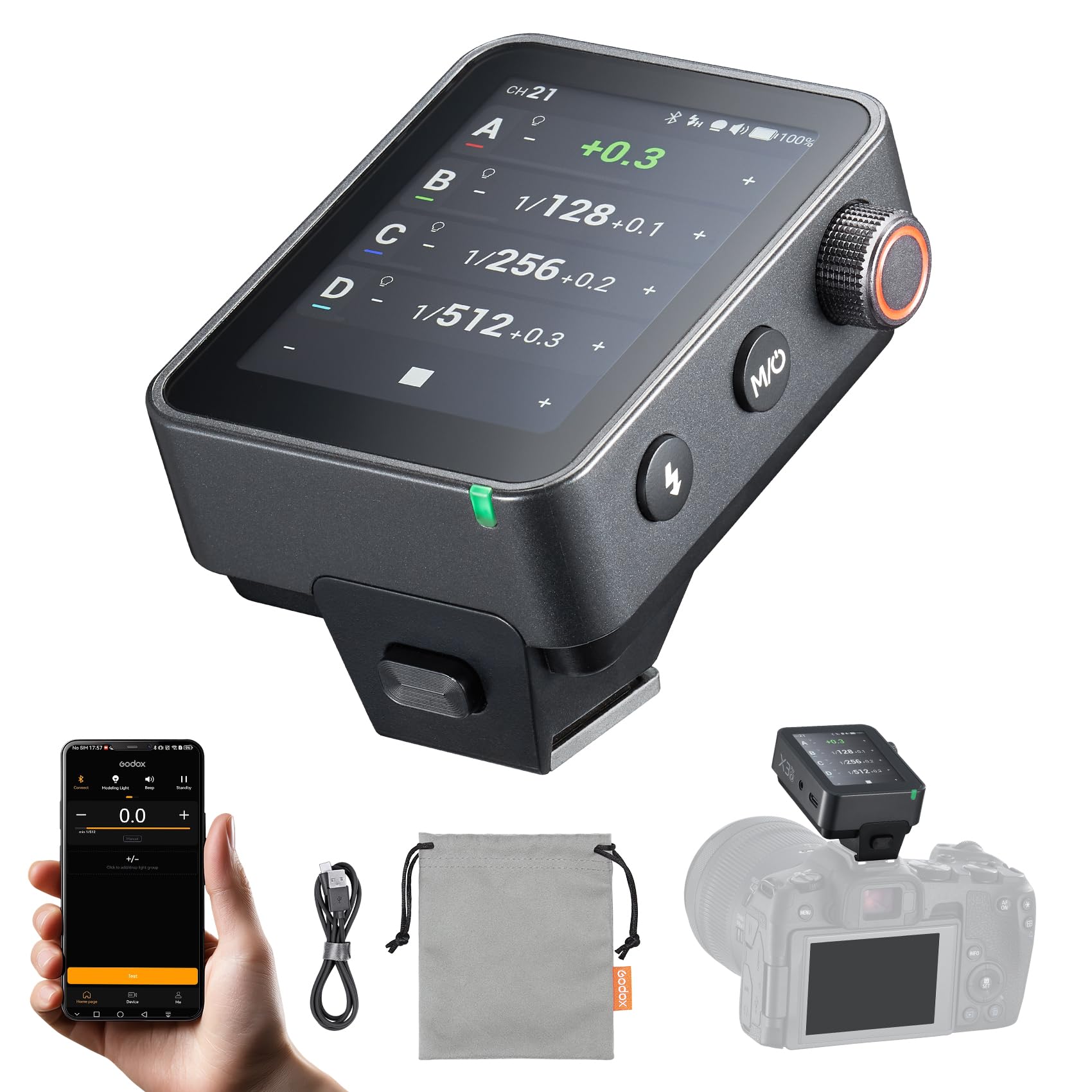 GODOX X3 Pro O TTL Flash Trigger for Olympus/Panasonic MFT, 2.4G X System, 2.4" Touchscreen, Bluetooth APP, HSS, L-858 Mode, Shutter Control, 2H Charge 35D Standby (X3O Upgrade)