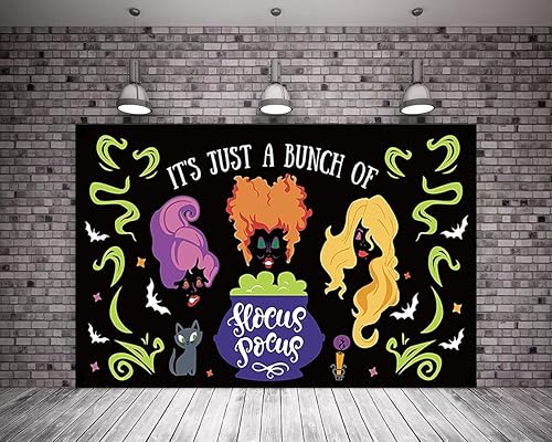 Miniatura 4 de Fondo de fotografía de hermanas de brujas de Halloween de 7 x 5 pies, telón de fondo para fiesta de Halloween, para beber, brujas, baby shower,