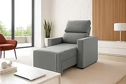 Poltrona Da Vovó Aconchegante Reclinável e Retrátil 90cm Suede Veludo Ivone