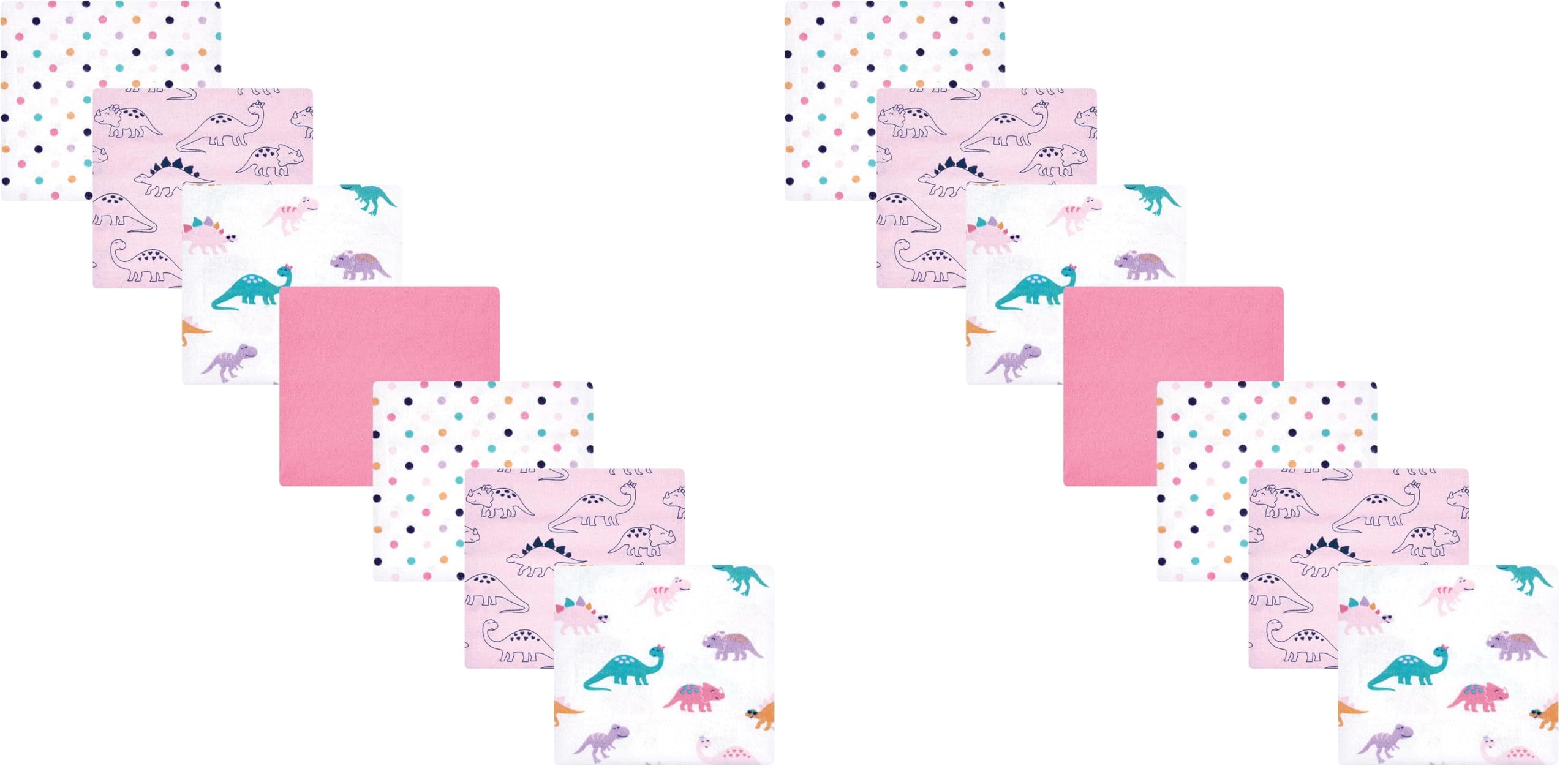 Hudson Baby Unisex Baby Cotton Flannel Receiving Blankets Bundle, CuteASaurus, One Size (Pack of 2)