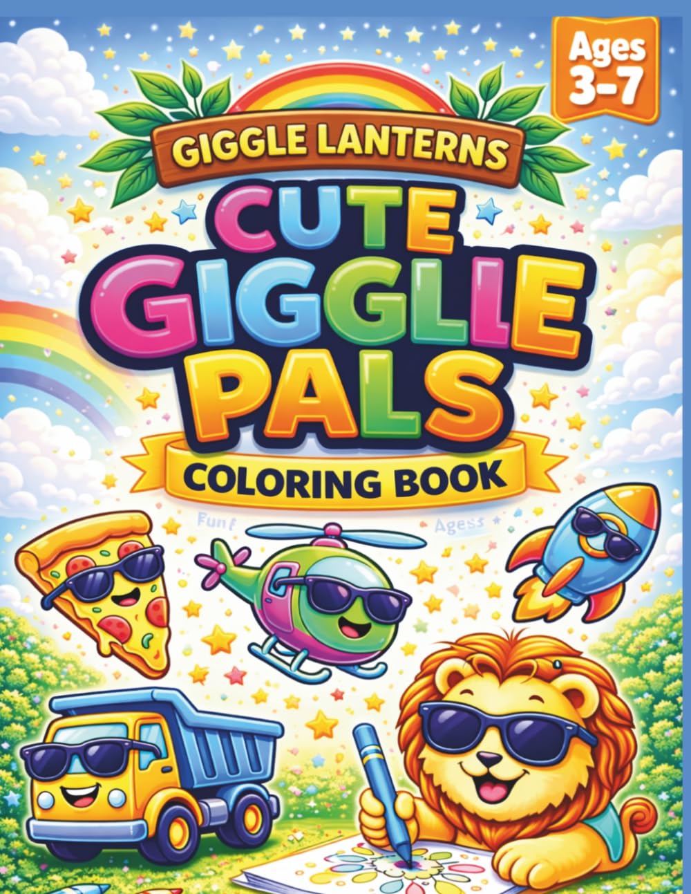 Cute Giggle Pals Coloring Book: Bold & Easy to Color | 50 Fun Coloring Pages | No Bleed Pages | Big Cute Characters for Kids Ages 3–7