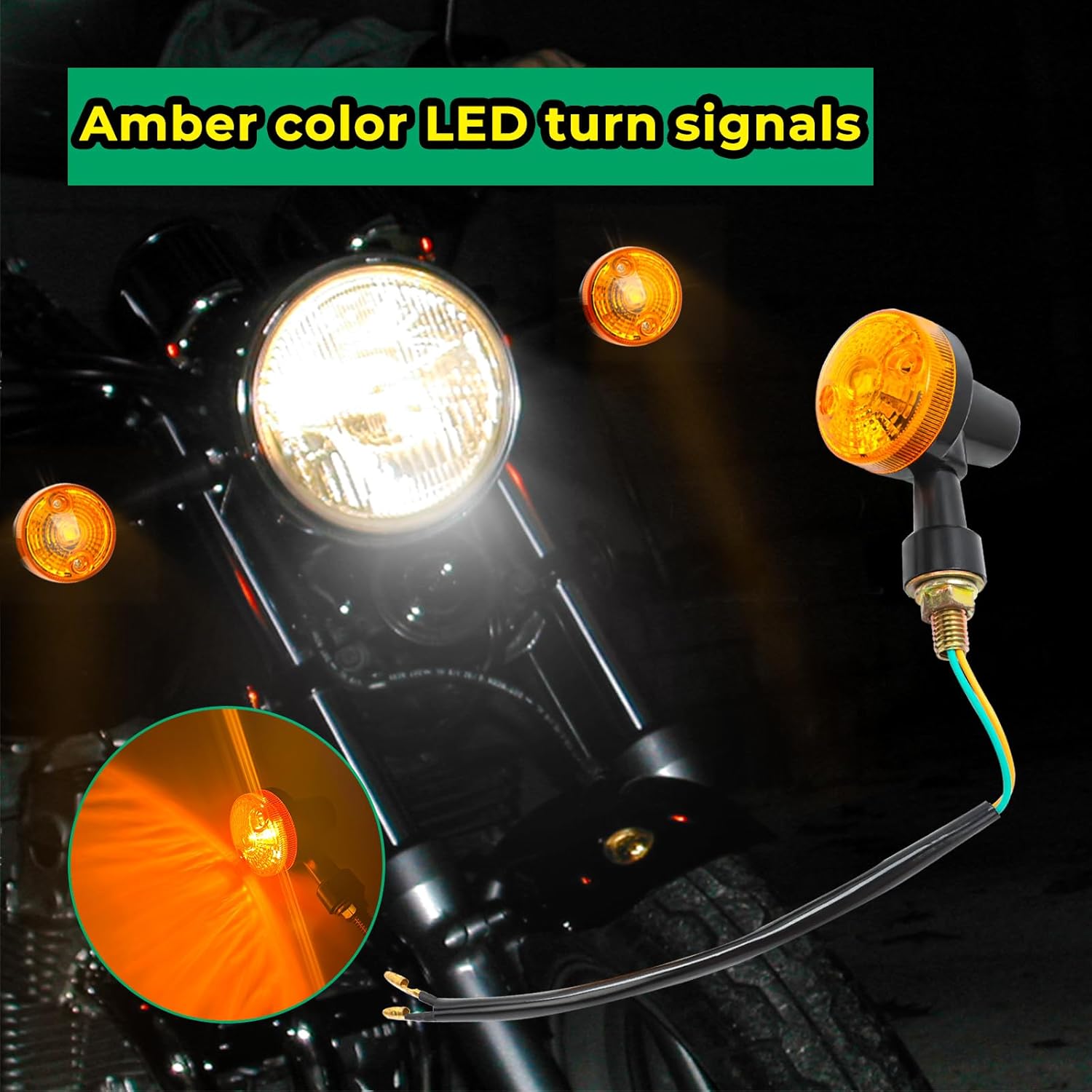 Alpha Rider Motorcycle Turn Signals Light with Wiring Loom Harness Kit Indicator Wiring Loom Harness Kit Relay Universal Switch Turn Signal Light Horn Flash Kit