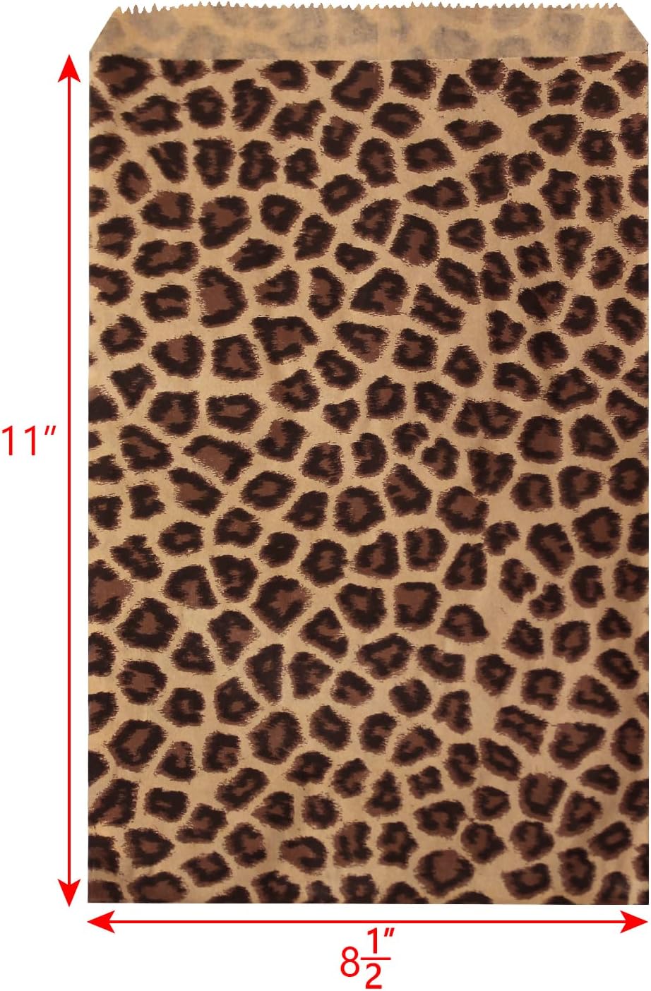 Ikee Design 200 Pcs of 8.5 x 11 Inch Flat Plain Prints Paper or Patterned Kraft Bags for Candy, Cookies, Merchandise, Party Favors, Gift Bags, Small Paper Bags, Leopard Pattern
