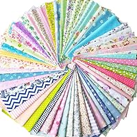 Vista 8 de Flic-Flac Conjunto de cuadrados de tela de retales de algodón para manualidades, colección de recortes, confección de acolchados, con diseño