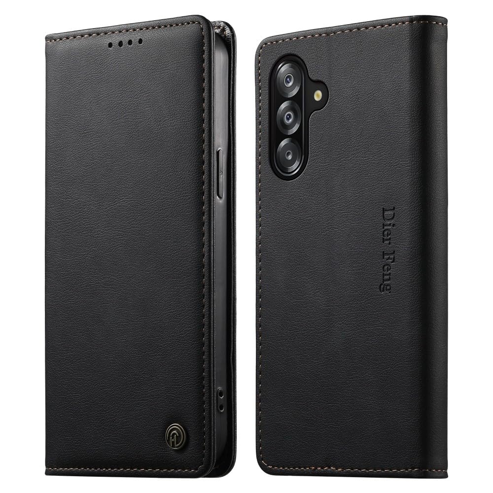 Étui en cuir de qualité supérieure pour Samsung Galaxy S26 Edge noir