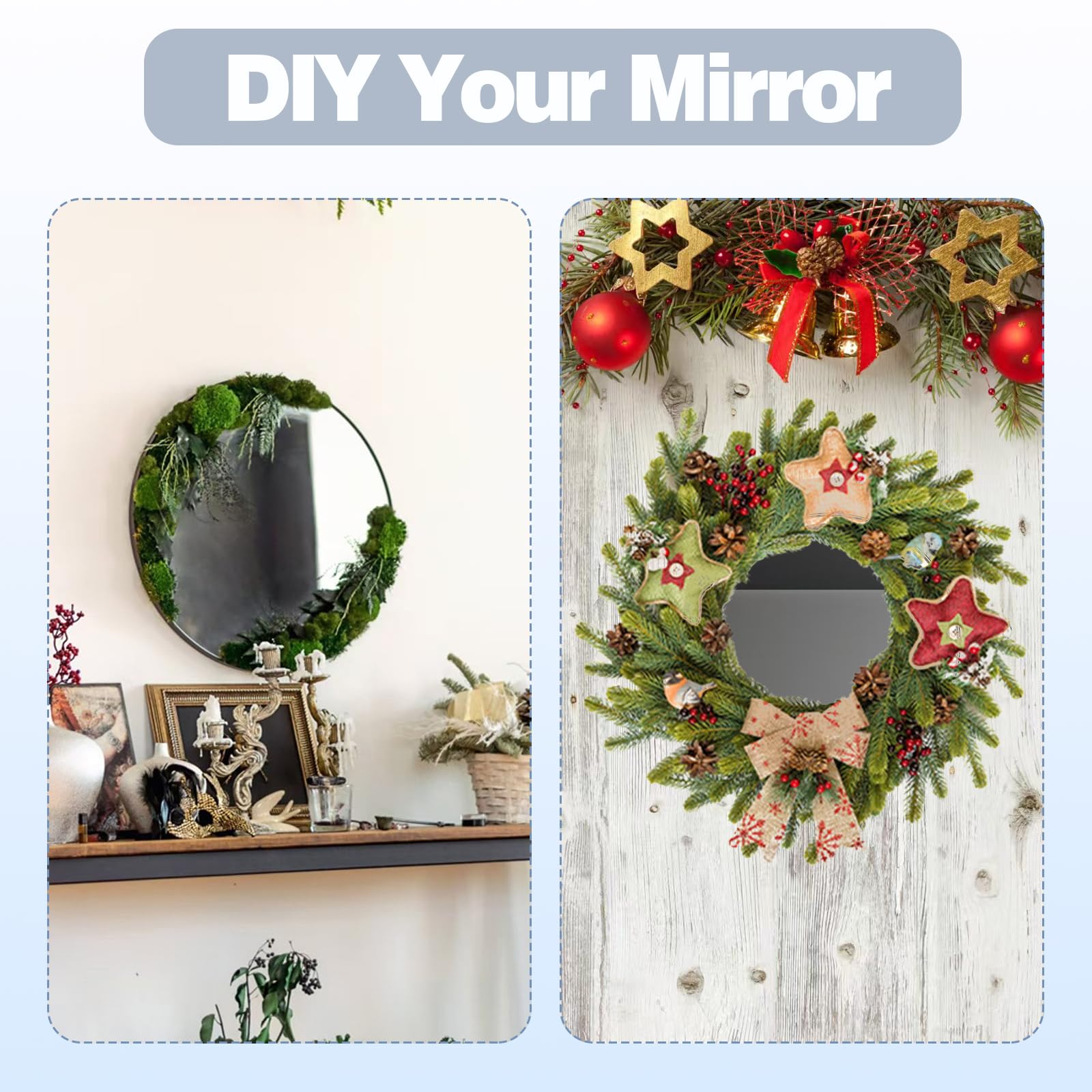 VOSSOT Lot de 3 miroirs ronds autocollants - 20 cm - En acrylique - Pour salle de bain, salon, chambre à coucher - Rond - Petit