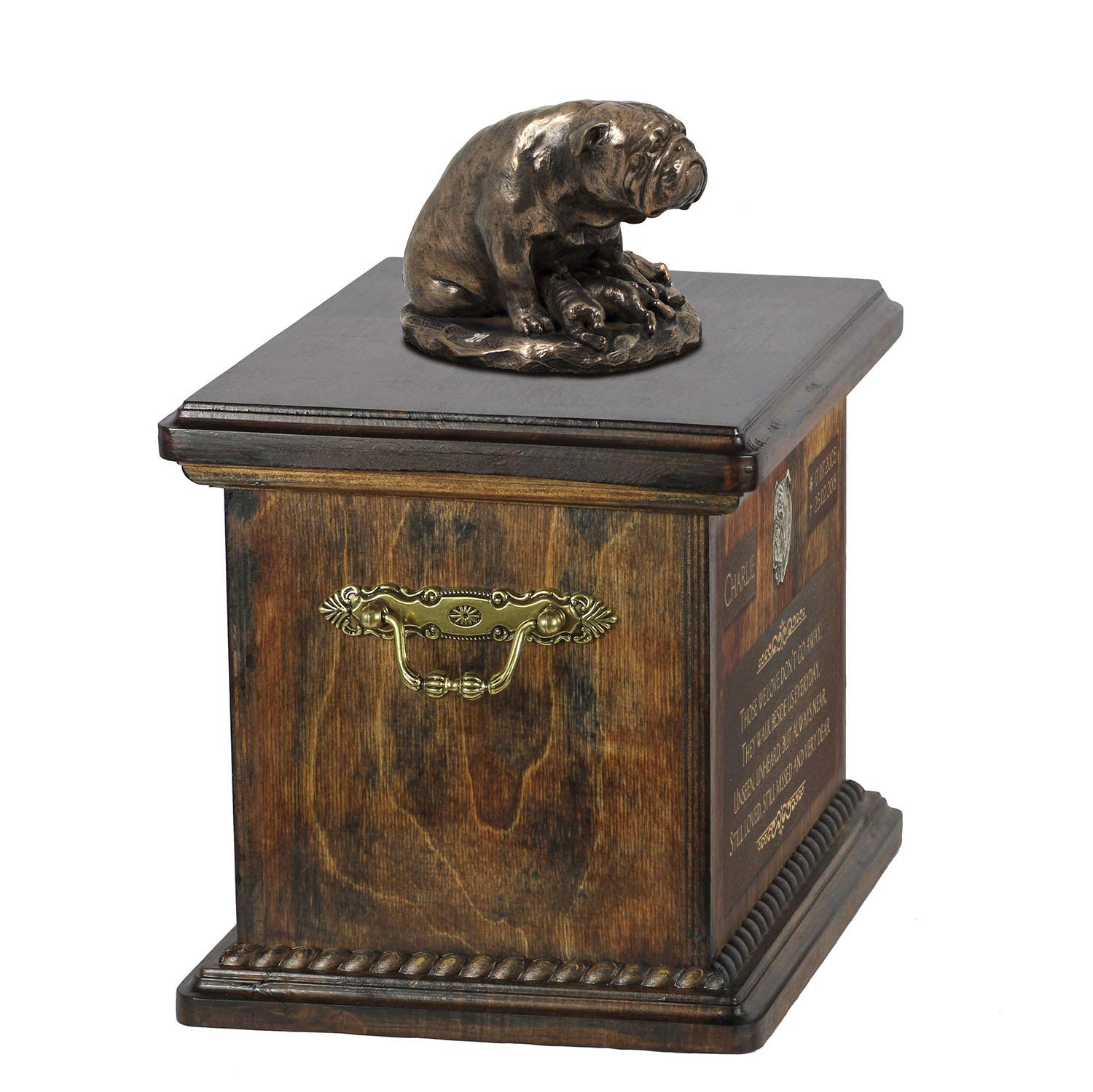 Urne Chien Bouledogue Anglais pour Cendres : Statue Souvenir Art-Dog V