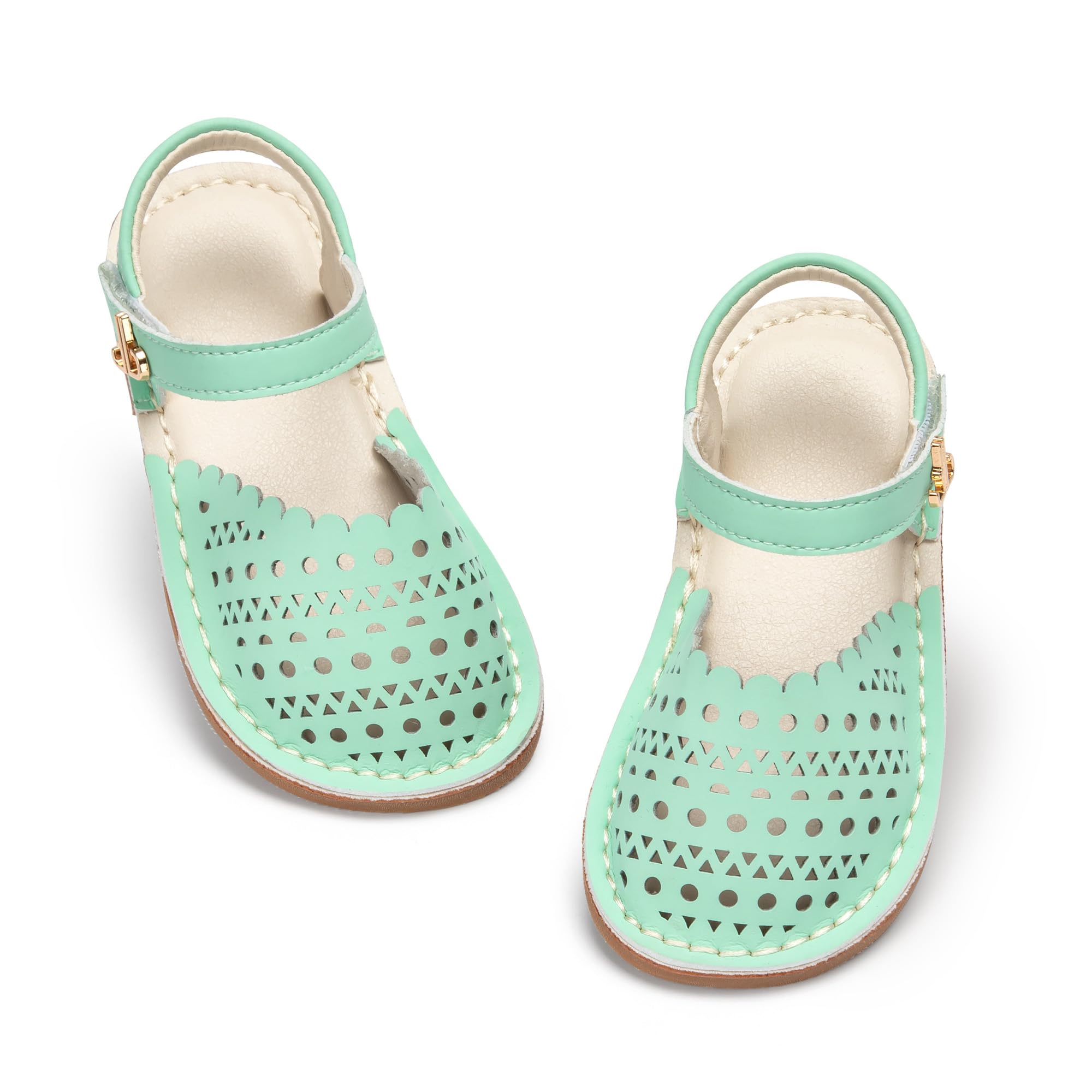 THEE BRON Toddler Girls Espadrilles Sandals Hollow Out Rustic Dress Shoes