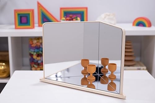 Miniatura 2 de TickiT Espejo de madera de 4 vías – Explora la reflexión, la simetría y los patrones – para todas las edades – Añade reflejo a cualquier estación de