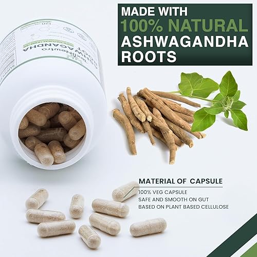 Miniatura 4 de Ashwagandha KSM-66 Extracto de raíz de 600 mg - Suplemento de 120 unidades para hombres y mujeres