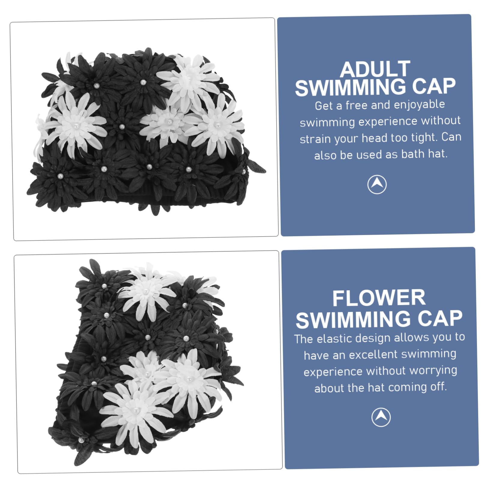 BESTonZON Tapa de natación de Flores Impermeable Piscina Tapa de Ducha para Mujeres Reutilizable Mantener Baños Tela Floral Gorro de baño Mujer Tapa de natación para Mujeres Brocado