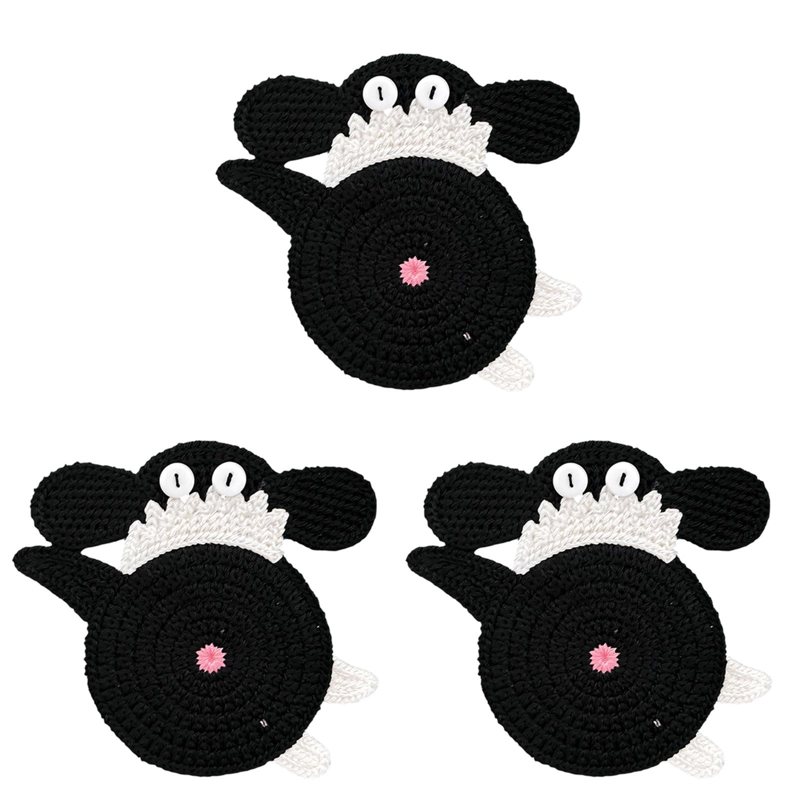 3Pcs Soft Fabric Pet Themed Coasters Ideal for Tables and Easy Care Pet Themed Coasters