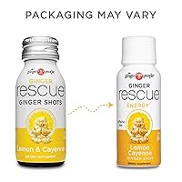 Vista 3 de Ginger Rescue Shots de The Ginger People - Potenciador de energía, energía sin cafeína, salud digestiva, sabor a limón y cayena, 2 onzas líquidas