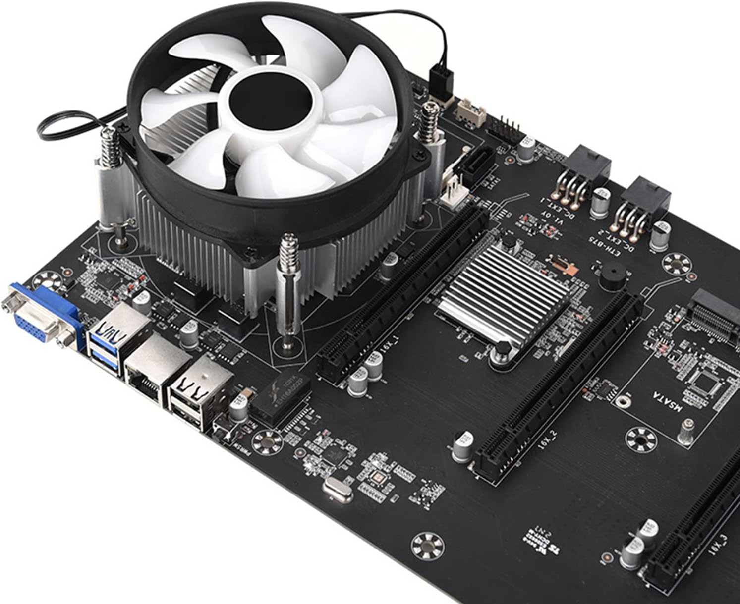 ETH-B75 マイニングマザーボードサポート 8 グラフィックスカード間隔 65 ミリメートルインテル G530 CPU ファン