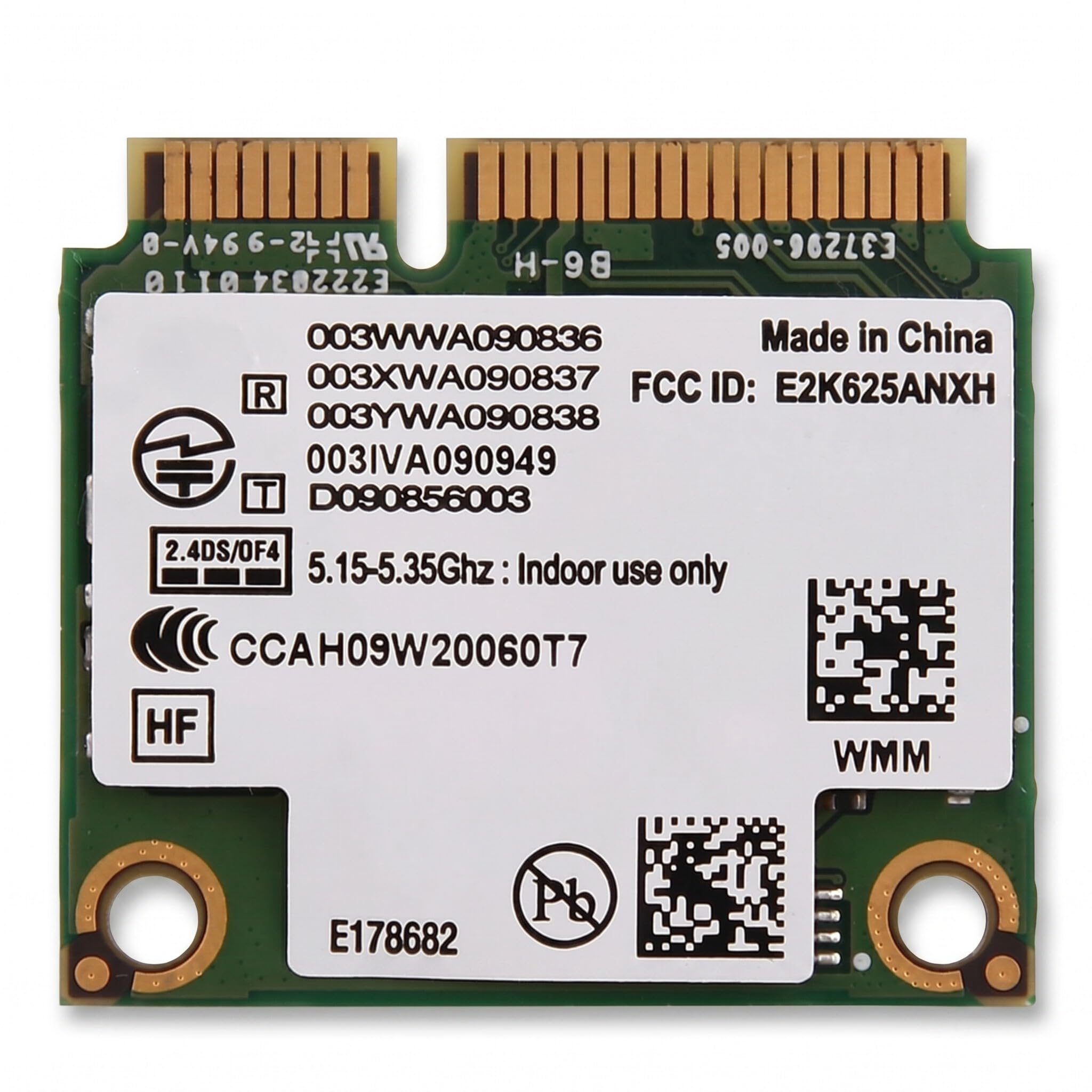 PCI-E Tarjeta WiFi, 2.4G + 5G Tarjeta Mini PCI-E Inalámbrica de Banda Dual para 6250 WiMax/Toshiba/Soporte 802.11 A/B/H/G/N