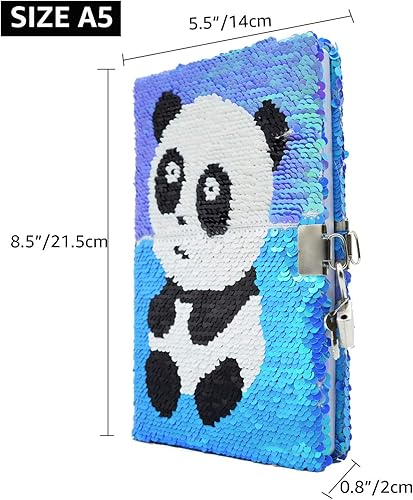 Vista 12 de VIPbuy Magic - Diario de viaje reversible con lentejuelas, diario de viaje con cierre y llave para niños y niñas, tamaño A5 (8.5 x 5.5 pulgadas), 78