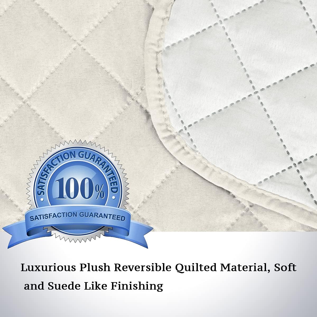 H.VERSAILTEX Sofa Protector for Dogs/Cats/Pets Sofa Covers Slipcover Quilted Couch Coveres Loveseat Covers with Non Slip Elastic Strap Water Resistant Seat Width: 46" Medium, Ivory/Beige : Home & Kitchen