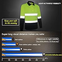 Vista 2 de Camisa de seguridad para hombre, camiseta reflectante de alta visibilidad, de secado rápido, transpirable, suave