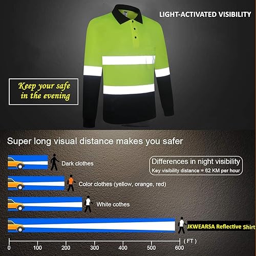 Miniatura 2 de Camisa de seguridad para hombre, camiseta reflectante de alta visibilidad, de secado rápido, transpirable, suave