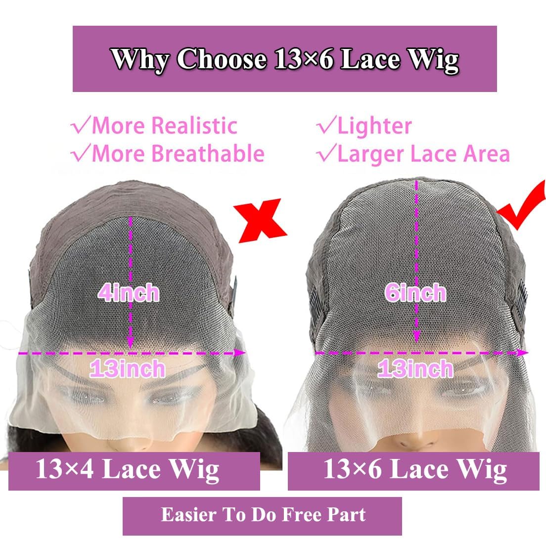 32 Inch 13x6 Deep Wave Lace Front Wigs Human Hair Pre Plucked 200% Density 13x6 HD Deep Curly Lace Front Wig Human Hair Wigs For Women Deep Wave Frontal Wig Human Hair - Image 2